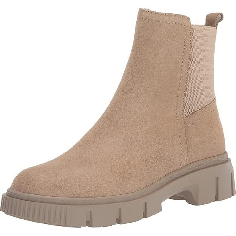 Blondo® (Women's 9.5 M) Bandit™ Waterproof Suede Side-Zip Bootie‎ in Light Taupe